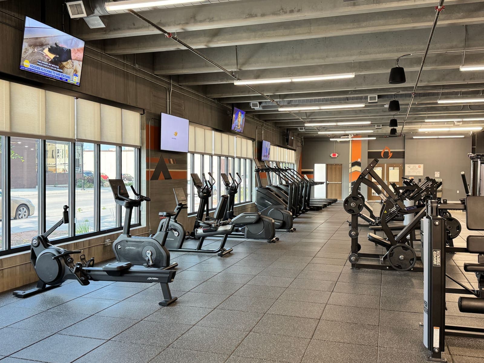 Cardio row overlooking downtown Moorhead
