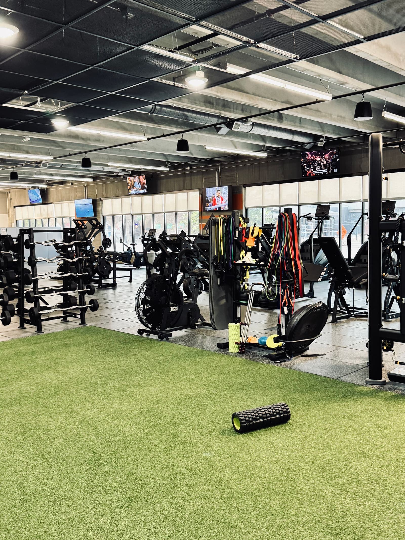 Turf stretch and mobility area at The Forge
