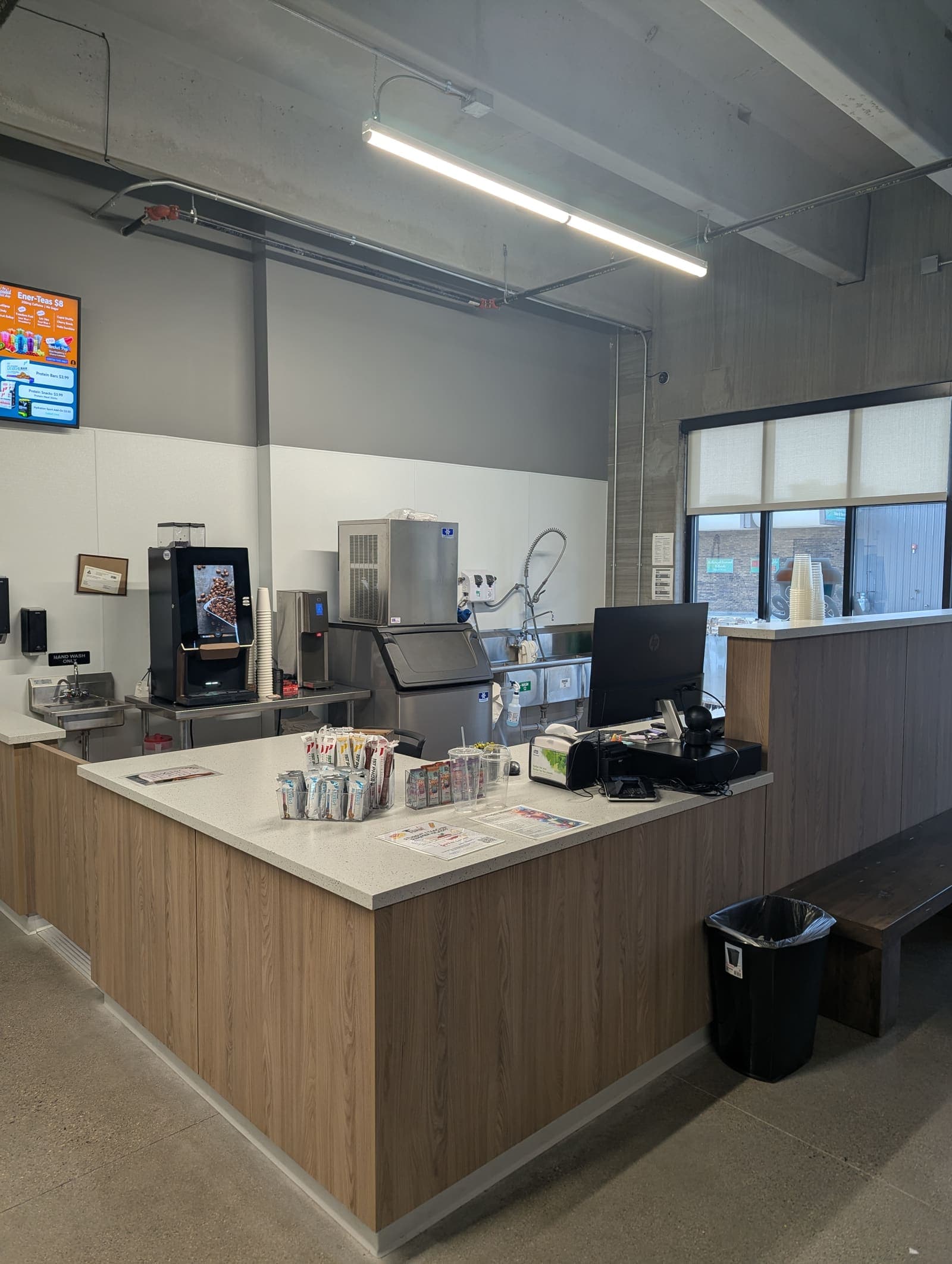 Fuel Haus juice bar counter inside The Forge